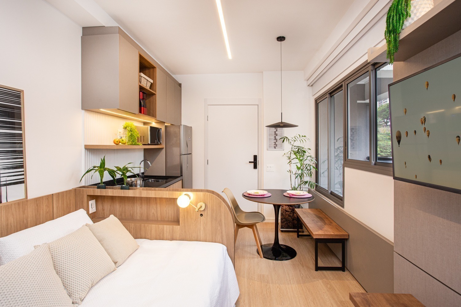 Ambiente residencial com piso vinílico instalado